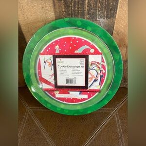 Cookie Exchange Kit Christmas Holiday Tin Ellen Krans Plates Tags Ribbon Bags